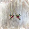Accessories Red Mixed Zirconium Wings Bird Earrings Exquisite Light Luxury Freesia Elements