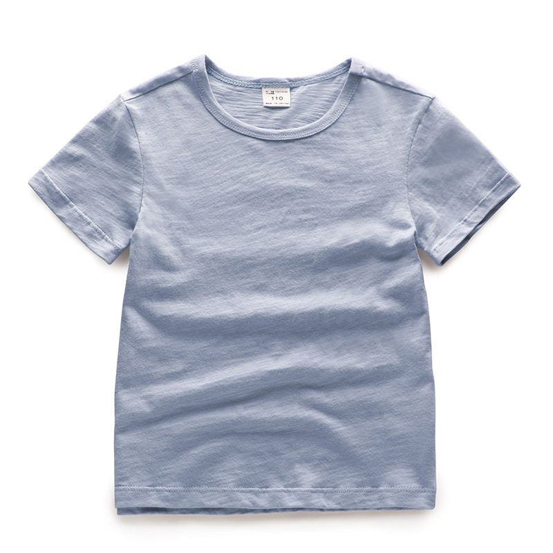 Slub Cotton Crew Neck Light Breathable Solid Color Ins Short Sleeve