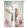 Vintage Flower Kingfisher Tulle Curtains for Living Room Kitchen Bedroom Sheer Tulle for Cafe Hotel Modern Home Decor
