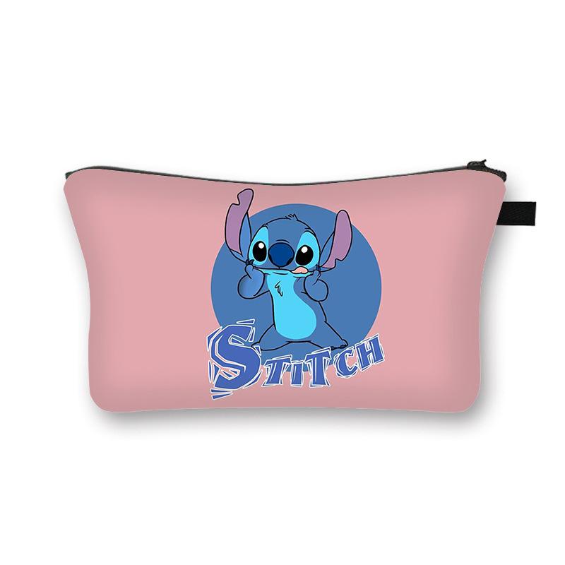 Stitch'S New Cosmetic Bag, Children'S Fashion Portable Double-Sided Toilet Bag, Girls' Outdoor Travel Clutch Storage Bag