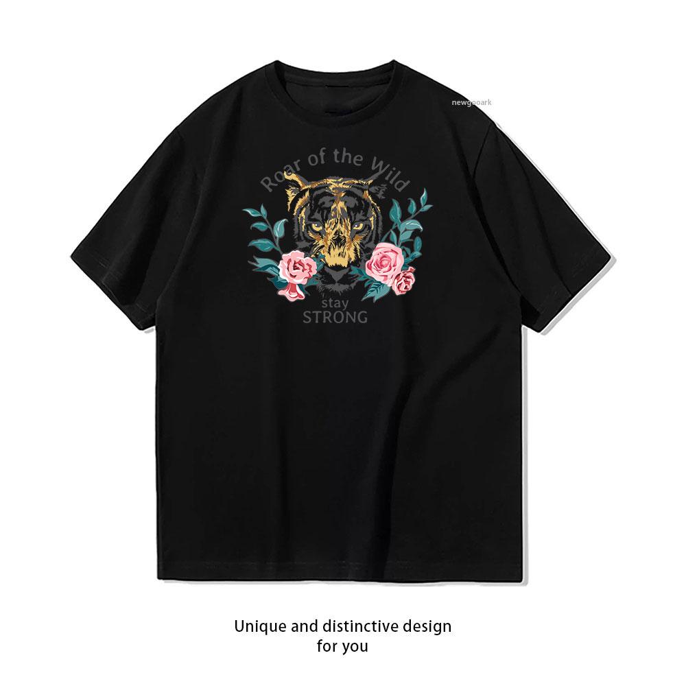 

Roar Wild Stay Strong cotton T shirt Unisex Adult couple streetwealtops tee Short sleev Casual 4XL