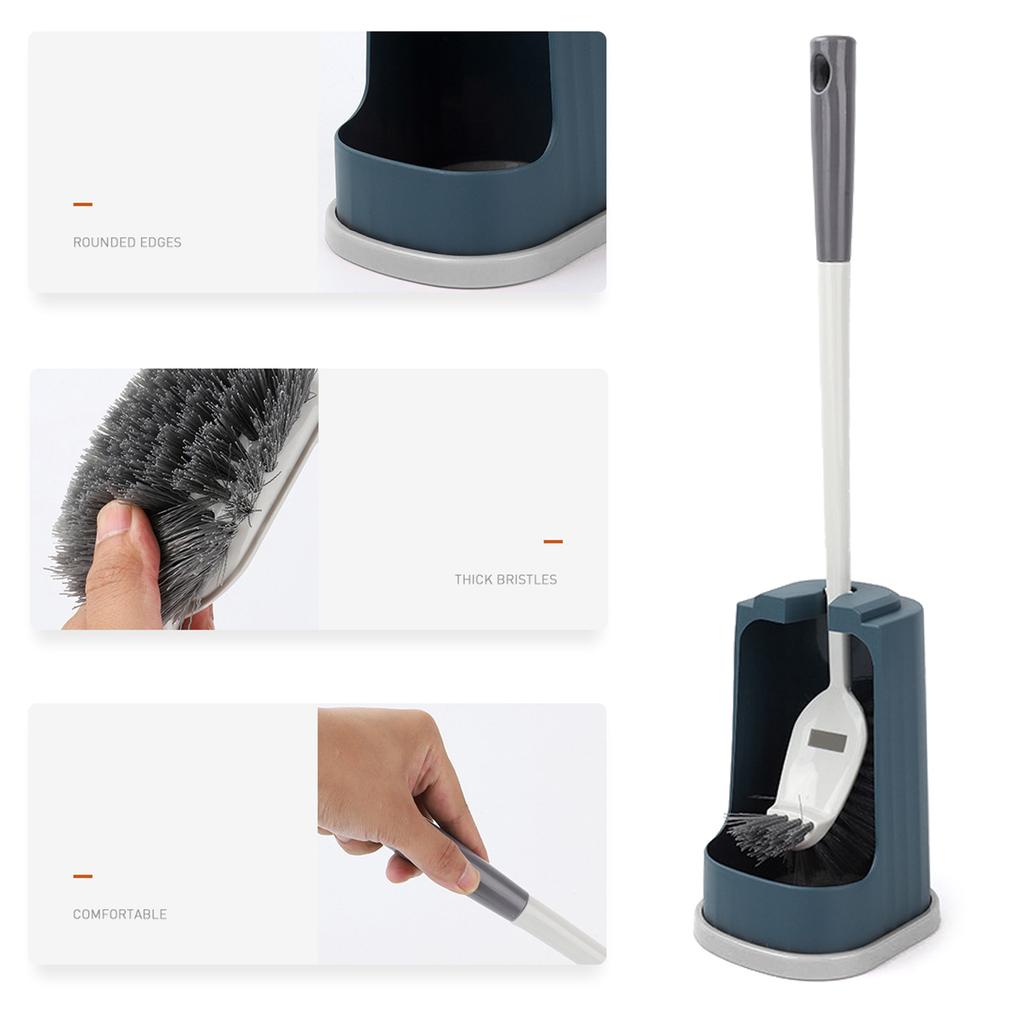 Toilet Brush & Holder Set Toilet Brush Deep Cleaning Toilet Brush with Edge Cleaner Flexible Toilet Brush Holder