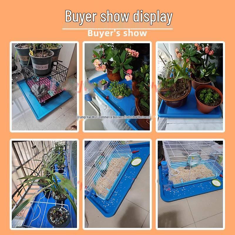 Großes rechteckiges Haustier-Tablett: Hundekäfigboden, Hühnermistwanne, Urinwanne, Kunststoff-Blumentopfhalter.