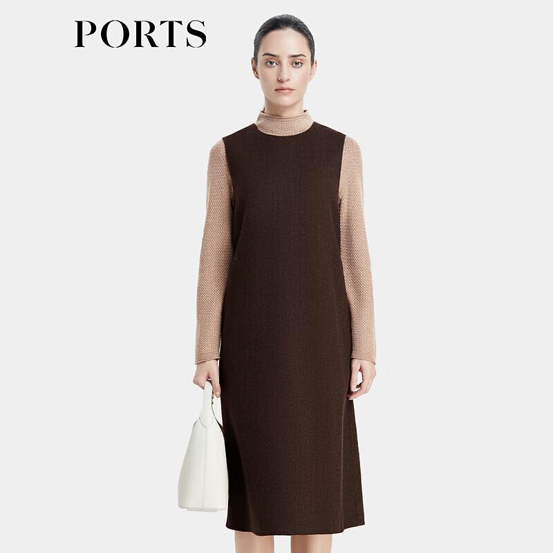 PORTS Sleeveless A-Line Wool Blend Dress