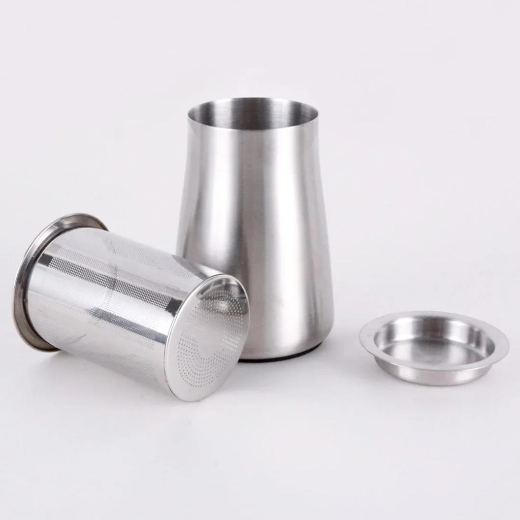 Reusable 3 In 1 Coffee Powder Filter Cup Sieve Cocoa Flour Dustproof  Grinder Barista Tools Black, Silver