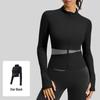 Juyitang Women's Slim Fit Long Yoga Jacket - Nude High Collar Fitness Top