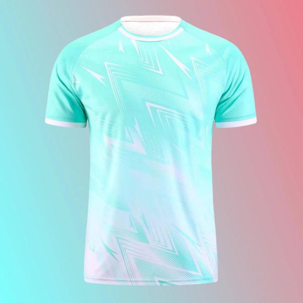 Sports Style Gradually Changing Color 3D Digital Printing Men's Casual and Comfortable Round Neck Short Sleeved T-shirt