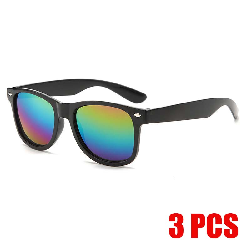 3PCS/pack Transparent Square Sunglasses for Kids Mirror Lens Eyewear Summer Beach Outdoor UV Protection Sun Shades Eyeglasses