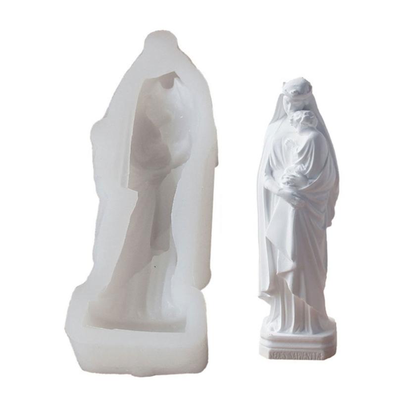 Lady with Baby Candle Molds Religious Silicones Mould Casting Mould Ornament Craft Supplies for Home Decorations