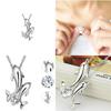 Stylish Double Dolphin Rhinestone Pendant Necklace With Premium Alloy Materials
