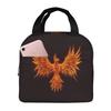 Flame Bird Fire Phoenix Print Lunch Bags Insulated Bento Box Lunch Tote Leakproof Picnic Bags Thermal Bag for Woman Girl School