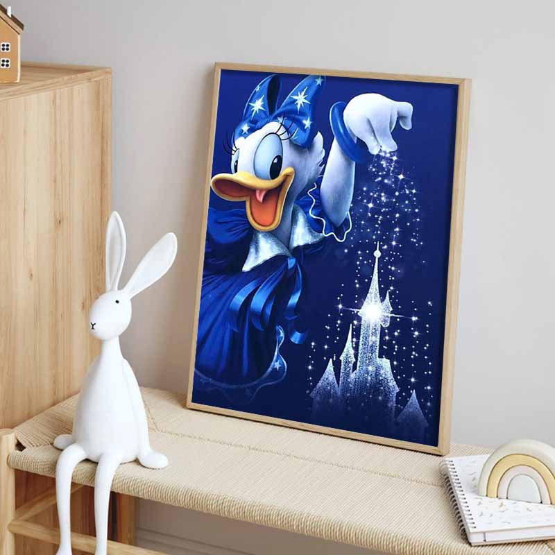 Disney 5D DIY Diamond Painting Decorations, Daisys Magic Castle Theme Illustration Diamond Embroidery Rhinestone Cross Stitch Set Handmade