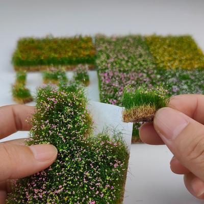 Hand Tear Flower Cluster Realistic Artificial Flower Cluster with Green Leaves, Suitable for Making, Bonsai, Sand Tables, Train Landscapes