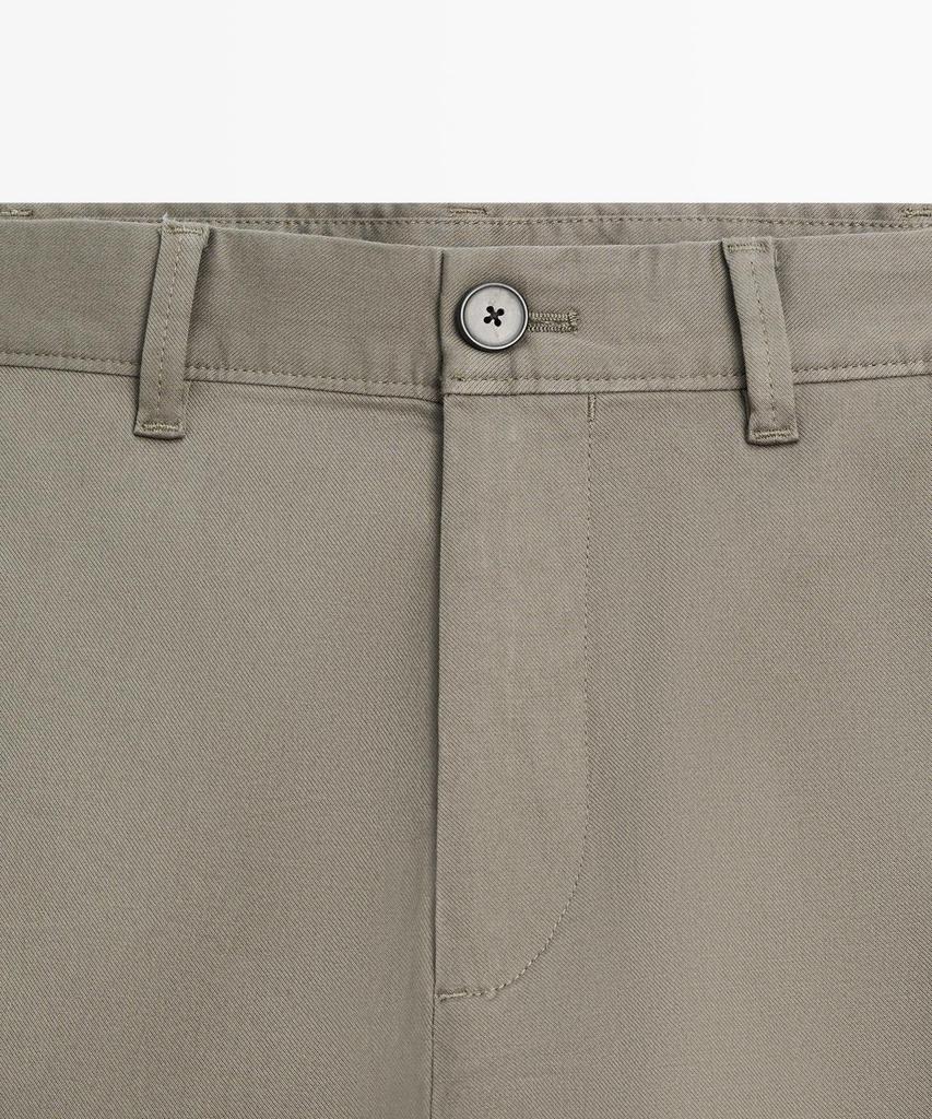 Masimodutti Cotton Blend Slim Fit Pants