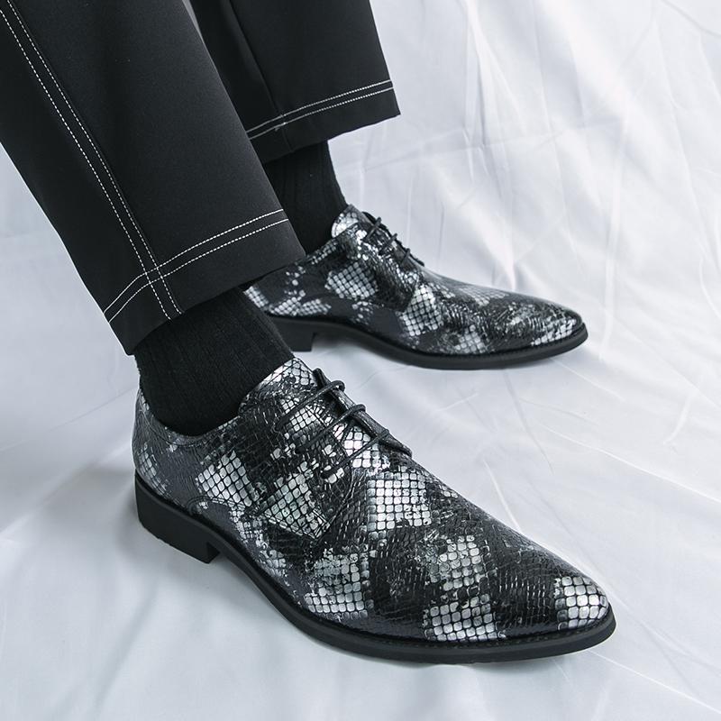 New Trend Leather Oxford Shoes for Men Business Casual Office Work Shoes Classic Pointy Men's Formal Dress Footwear Derby Shoes