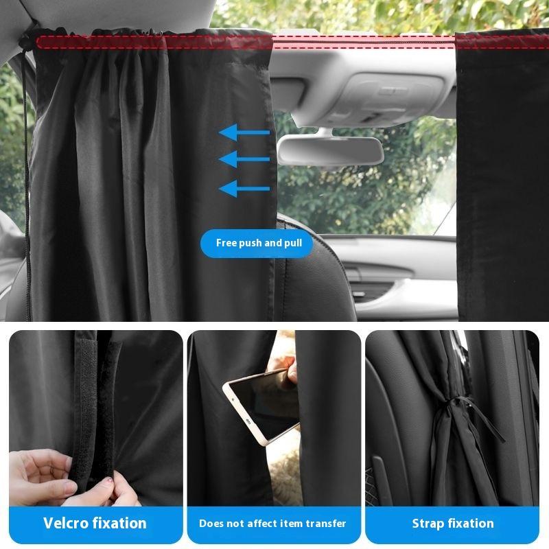 2/4pcs Car Privacy Curtain Set Window Shade Privacy Travel Nap Night Car Camping Detachable Simple Curtain Car Accessories