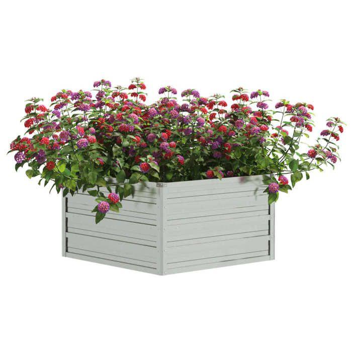 VidaXL Raised Garden Bed Planter Flower Box Plant Pot Planting Bed Balcony Outdoor 129x45 Cm Steel 316881