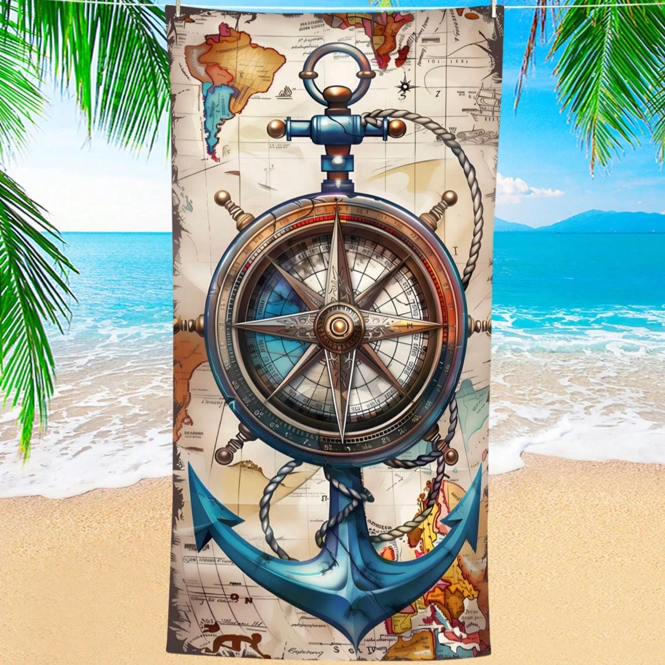 

1pc Style Blue Mandalay Pattern Beach Towel,Ultra-Fine Fiber Beach Blanket,Highly Absorbent Bath Towel,Suitable For Summer W30*H60(CM)