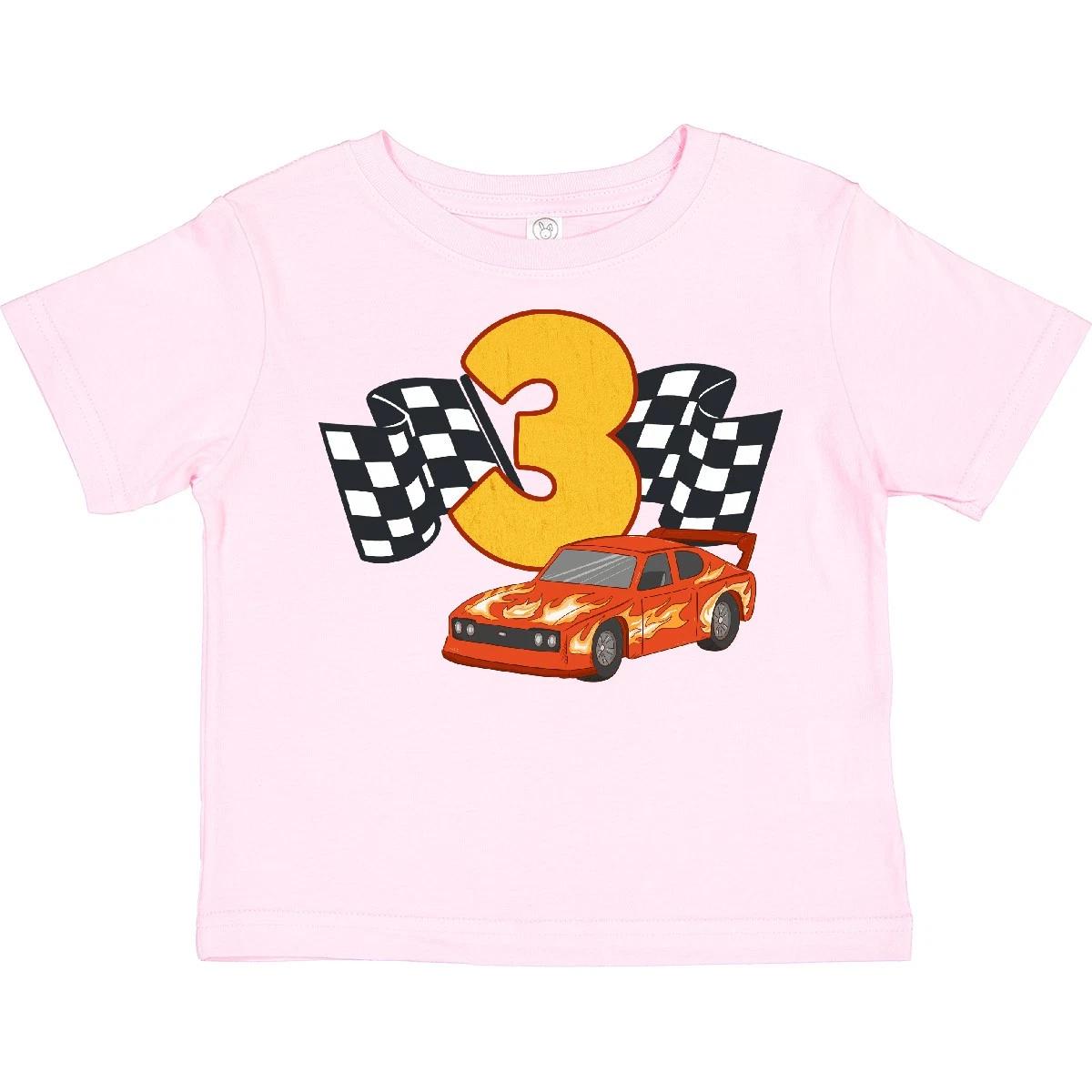 

Inktastic Number Three Race Car Toddler kids boys T-Shirt 3rd Year Old Racer Lover Day Toy 110