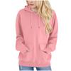 Ladies Fashion Casual Long Sleeve Round Neck Hoodie Pullover Top With  Pockets