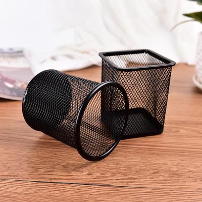 Office Desk Pen Pot Ruler Scissor Pencil Holder Cup Mesh Organizer Container