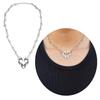 Fashion Gothic Thorn Heart Charm Choker Necklace for Women Men Hip-hop Punk Metal Chain Neckwear Fashion Party Jewelry
