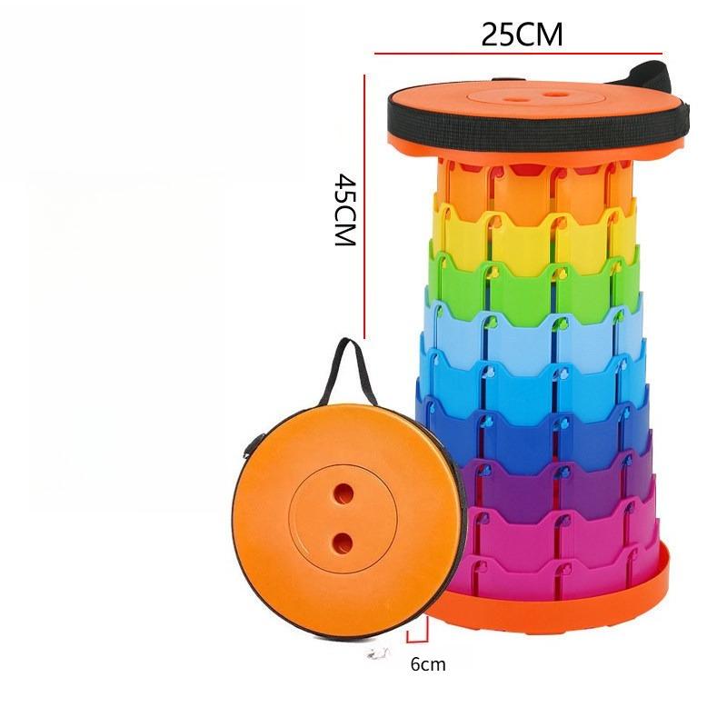 Verdickter verstärkter Klapphocker Outdoor Reise tragbare Hocker Multifunktionaler robuster Teleskop-Hocker verstellbare Höhe Camping Angelstuhl