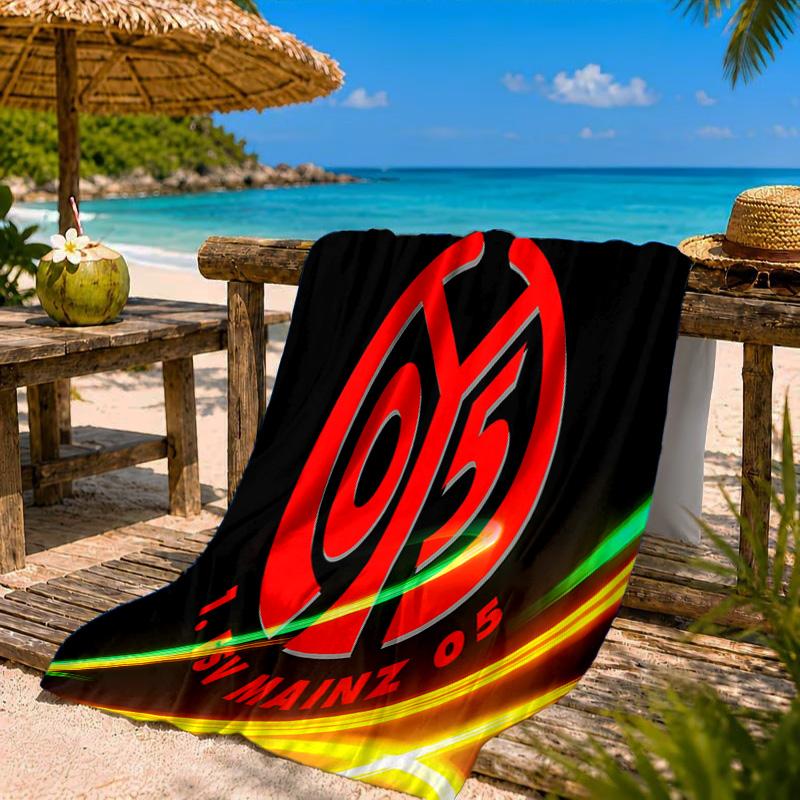 Red Emblem FSV Mainz Beach Towel Microfiber Beach Towel, Lightweight and Quick-Dry, for Summer Travel, Swimming Pool Fan Birthday Gift