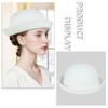 Trendy Solid Color Women’s Bowler Hat Vintage Elegant Girls Wool Felt Hat Lightweight Versatile Derby Hat Formal Occasions