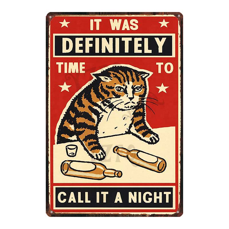 Cat And Dog Diet Funny Picture Metal Tin Signs Plaque Vintage Wall Bar Home Art Pet Shop Decor Customizable 30X20CM DU-7090A