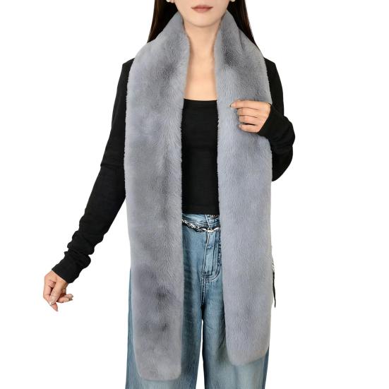 Imitation Rabbit Fur Scarf Solid Color Versatile Design Thickened Warm Scarf Cold Weather Fashion Accessories