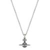 [NANA Co-branded] Kulatý designový náhrdelník pro ženy, platina/černý smalt/černý diamantový křišťál/šedá 630203IL-02P741