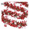 Gift Wrapping Ribbon Christmas Snowflake Tinsel Garland, 200cm Light Blue Purple Foil Wired Ribbons Strip for Tree Staircase Window, Holiday