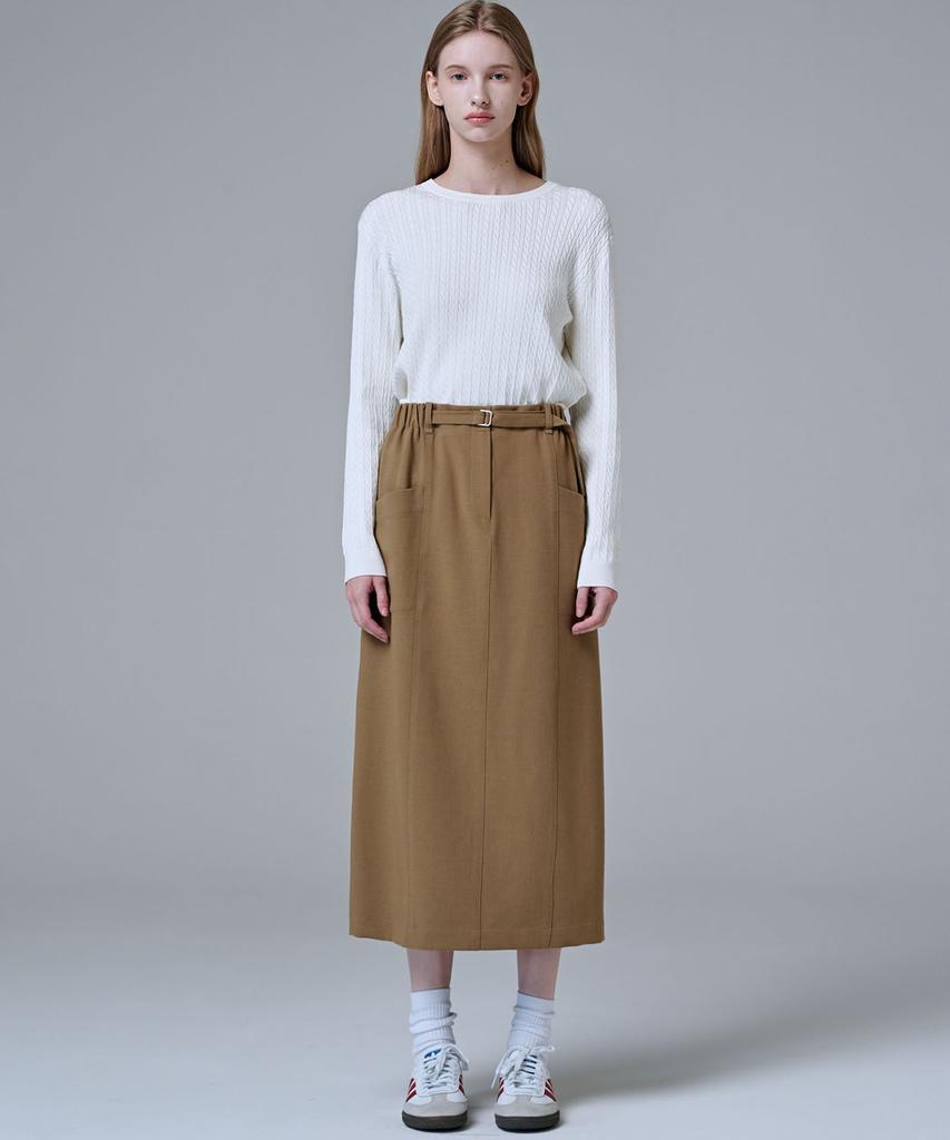 Marop 3107 Stretch H-Line Skirt (Beige)