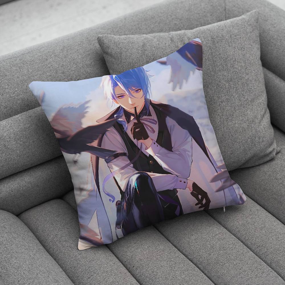 KKamisato Genshin AAyato Impact Print Pattern Sofa Cushion Cover Pillowcase Home Party Car Bedding