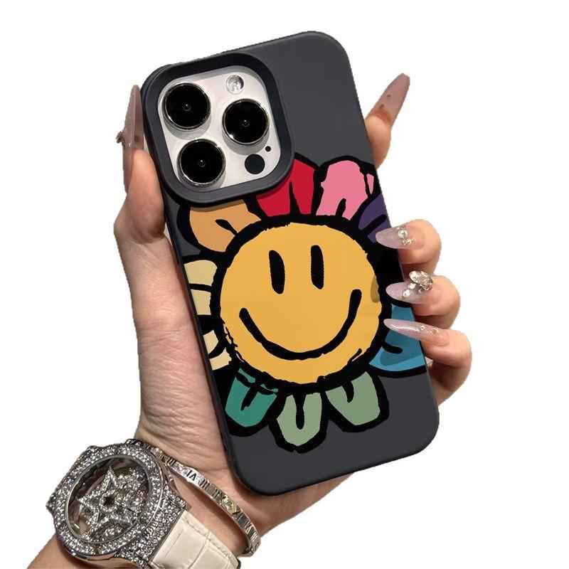 Color Sunflower for iPhone Apple 17/16 Pro Phone Case 14 Liquid 13 Personality 12 Smiley Face 15 Soft