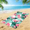 Retro Tropical Flamingo Beach Towel – Oversized Quick Dry Sand Free with Palm Leaf Print