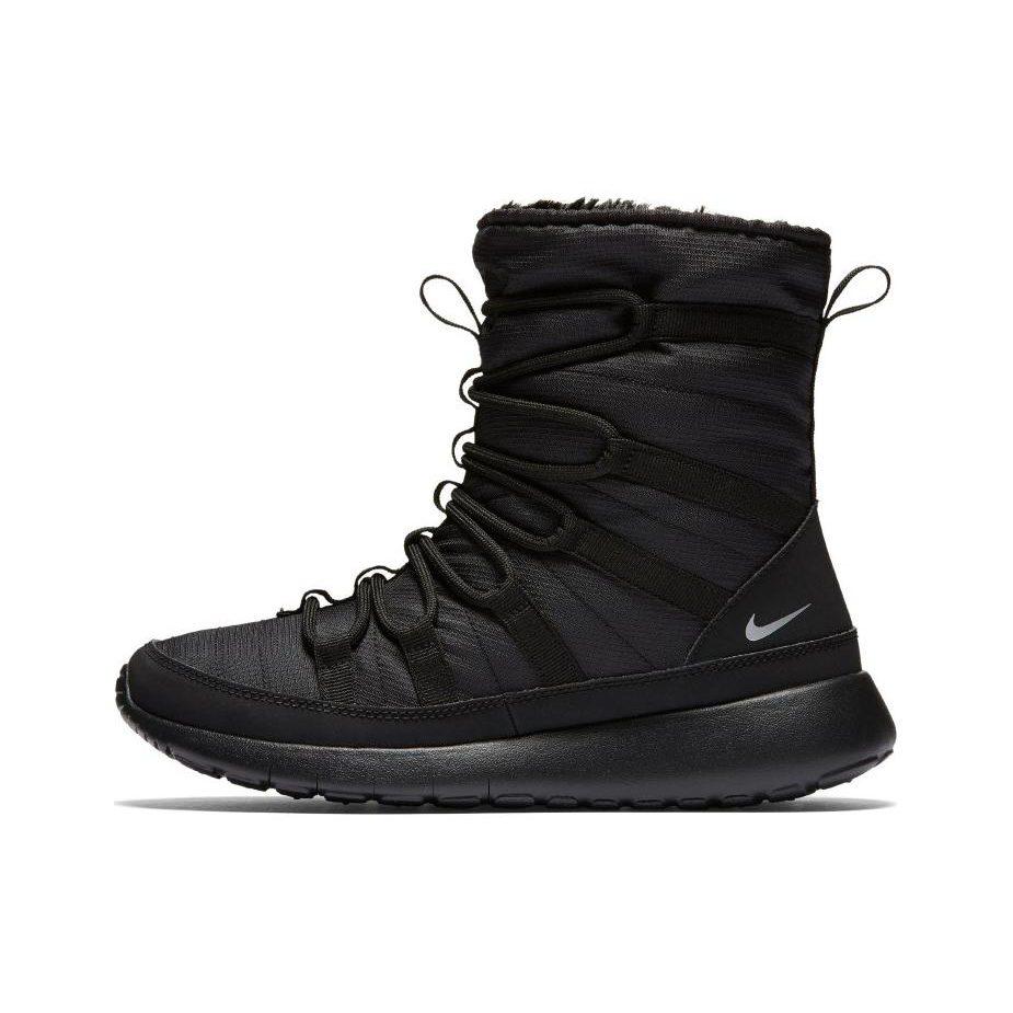 Nike Roshe One Hi Black Metallic Silver GS 807758-001