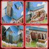 FINGOOO Christmas 3D Puzzle 3D Prize Craft Work Model Assembly Present Gift Miscellaneous Figurine DIY Instruction Manual Included (House B)