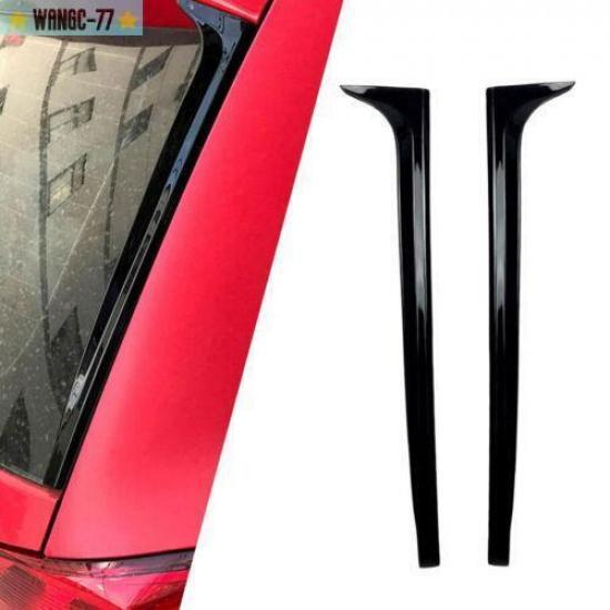 Gloss Black Rear Window Spoiler Side Wing Cover Trim For VW Golf MK7 2014-18
