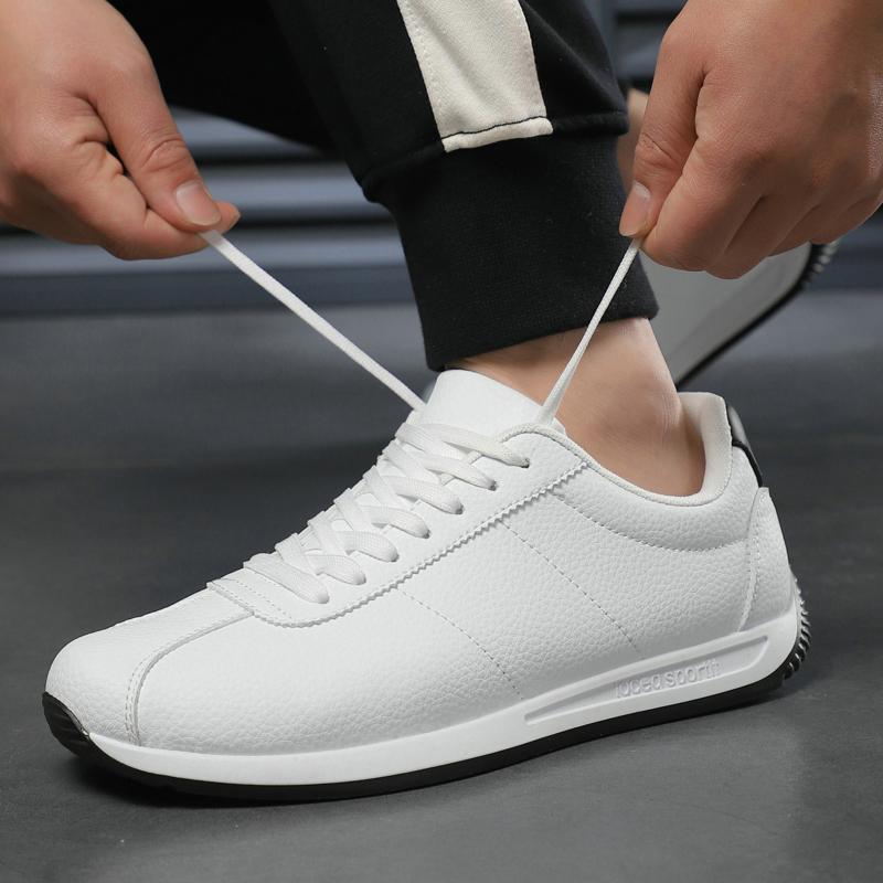 Leisure Running Summer Fashion Anti Slip Mountaineering PU Leather Sports Shoes Tennis Trend  Hot Selling Men White Flat Shoes