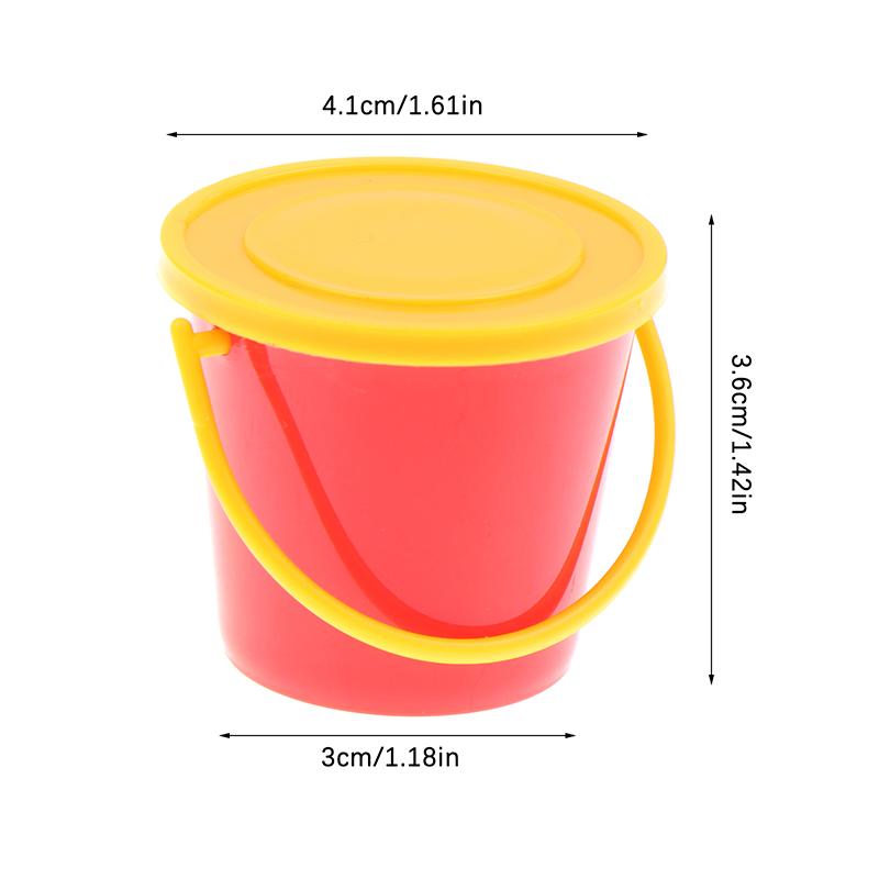 1/12 Dollhouse Mini Buckets With Cover Dollhouse Kitchen Bucket Decoration Dolls House Home Accessories