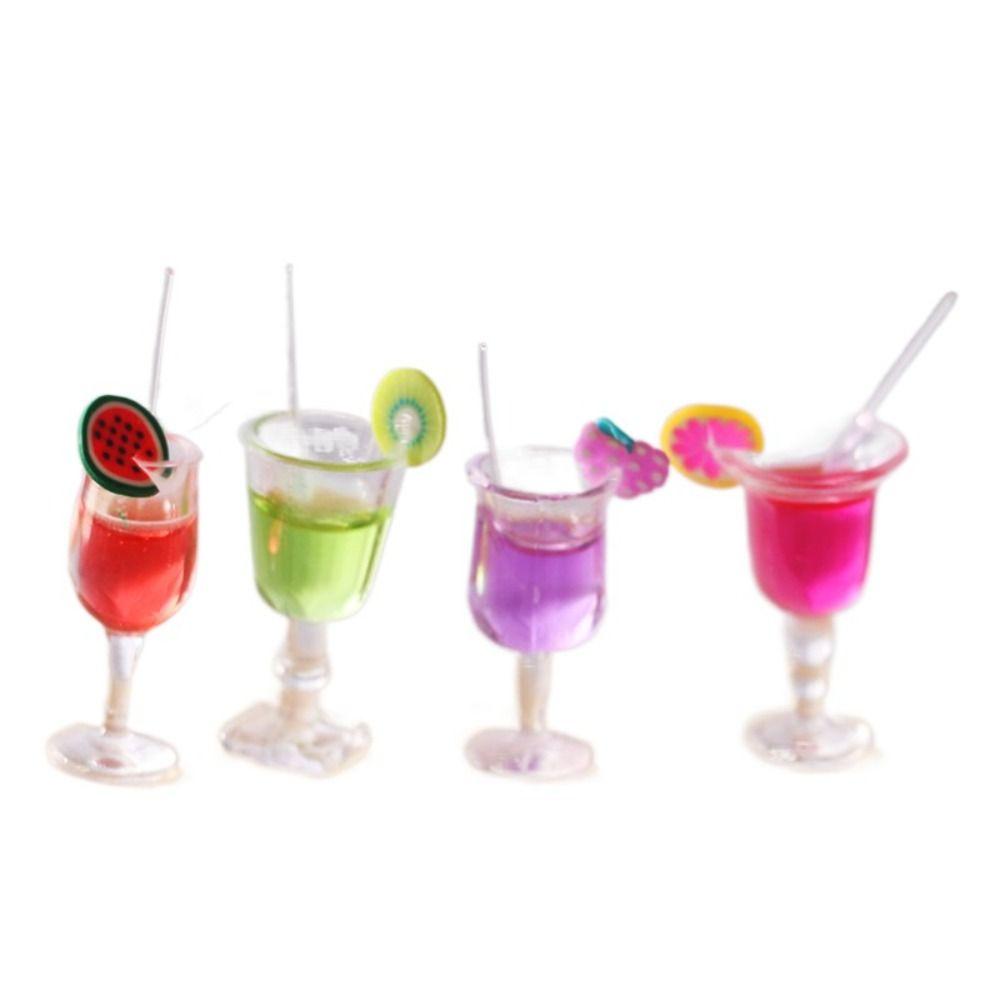 

Стеклянный Кубок Бокал Бар Напитки Модель Красочный Фруктовый Сок Напиток Девушки 4pcs-A Set-4pcs-A Set