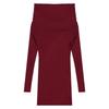 Women's One-Shoulder Red Bodycon Dress: Sexy, Long Sleeve, Slimming Short Skirt for Spring, Autumn, and Winter