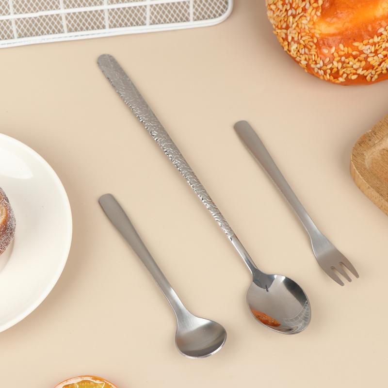 Outdoor Stainless Steel Fork Spoon Salad Spoon Cake Fruit Fork Western Fork Tableware For Home School And Restaurant