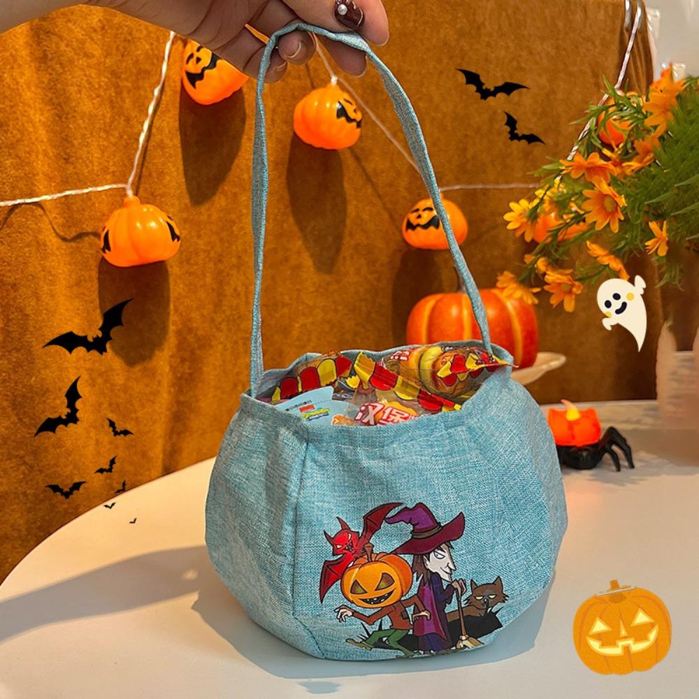 

Funny Trick or Treat Bag Printing Pumpkin Handbag Creative Halloween Candy Bag Festival Style3