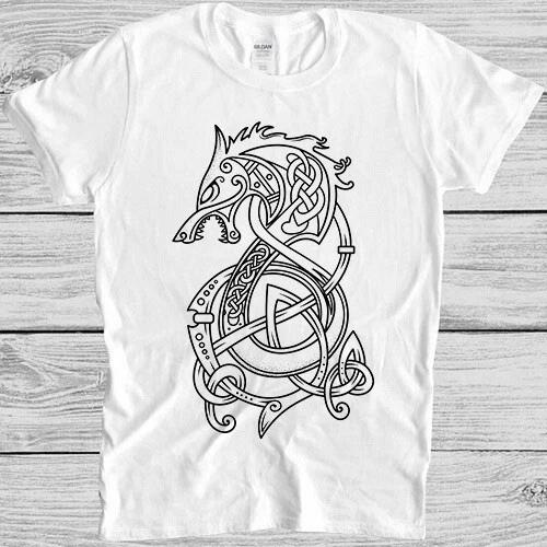 Wolf Emblem Viking Warriors Meme Cult Movie Music Cult Gift Tee T Shirt M891