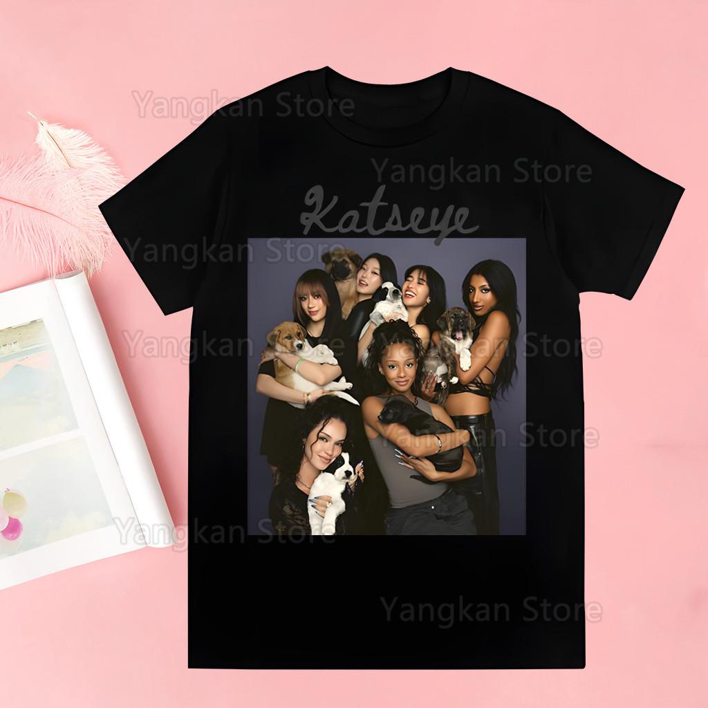 KATSEYE Gnarly Tops Womens Tshirt Ulzzang Harajuku The Print Tshirt Summer New Casual