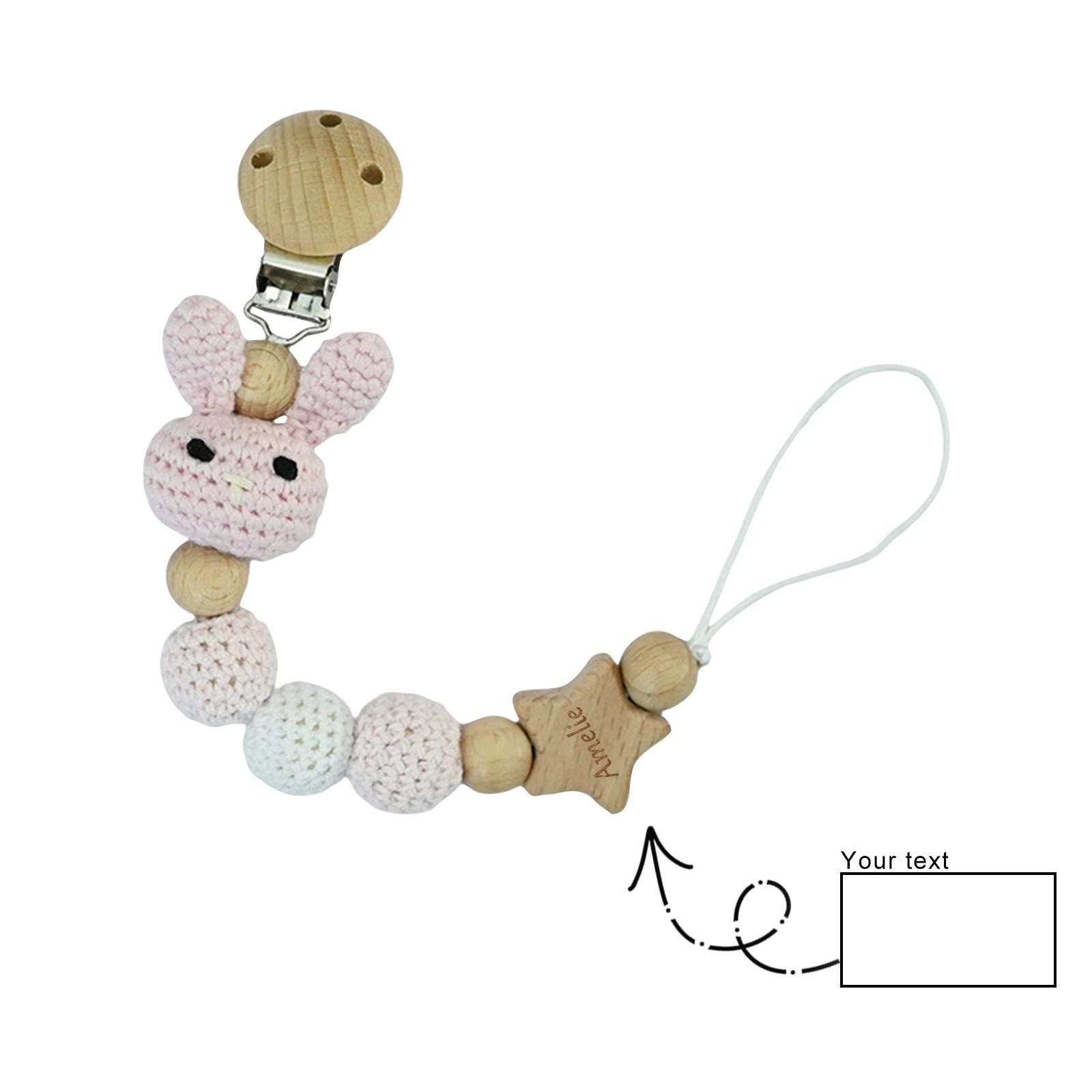 

Персонализированная гравировка зажима для пустышки для новорожденного, подвесной цепочки для пустышки, цепочка для детской пустышки, защищающая от падения One Size