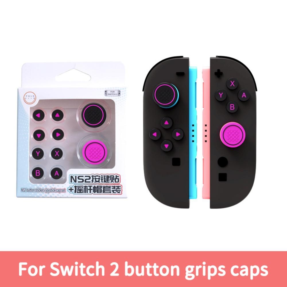Silicone Button Grips Caps Anti-slip Accessories Joystick Cap Button Sticker Set Thumb Stick Case Cover for Nintendo Switch 2